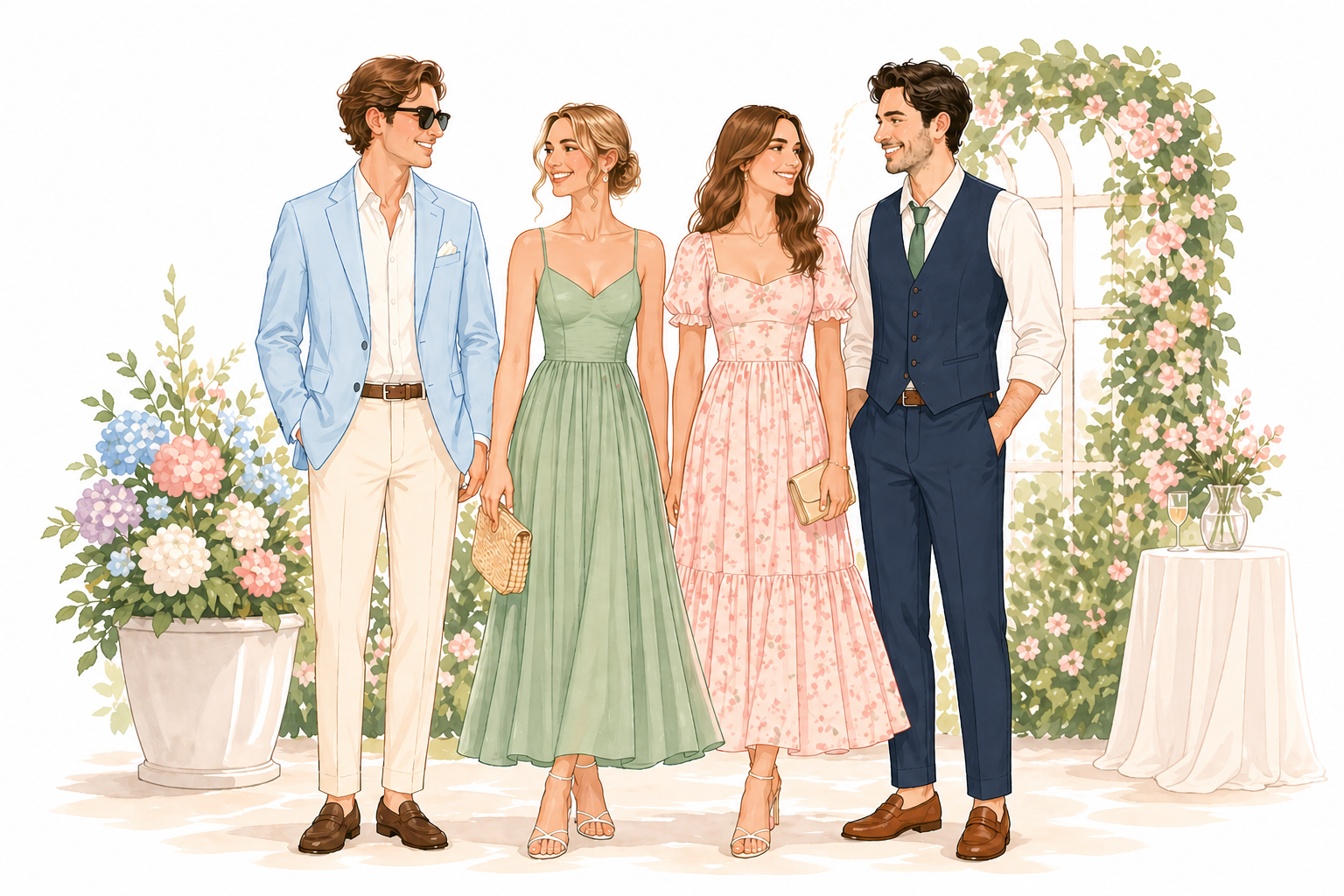 Ukázka garden semi-formal outfitu